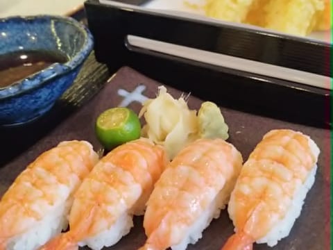 Ebi Tempura Nigiri Set at Daitoku Ramen in Angeles City
